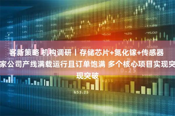 客新策略 机构调研丨存储芯片+氮化镓+传感器 这家公司产线满载运行且订单饱满 多个核心项目实现突破